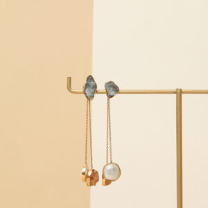 brinco-trio-pérola-topázio-imperial-cianita-azul-plume-joias